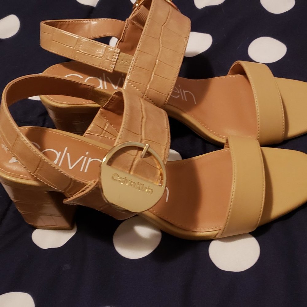 Tan Dressy Sandals - 8 (Calvin Klein)